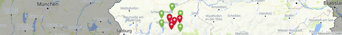 Kartenansicht für Apotheken-Notdienste in der Nähe von Pettenbach (Kirchdorf, Oberösterreich)